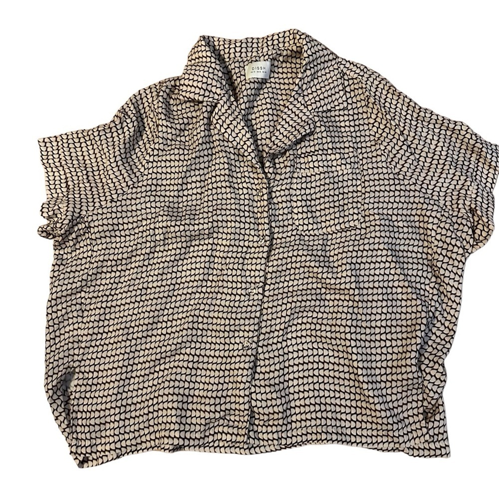 DISSH Geo Vacation Beige Top Size 8